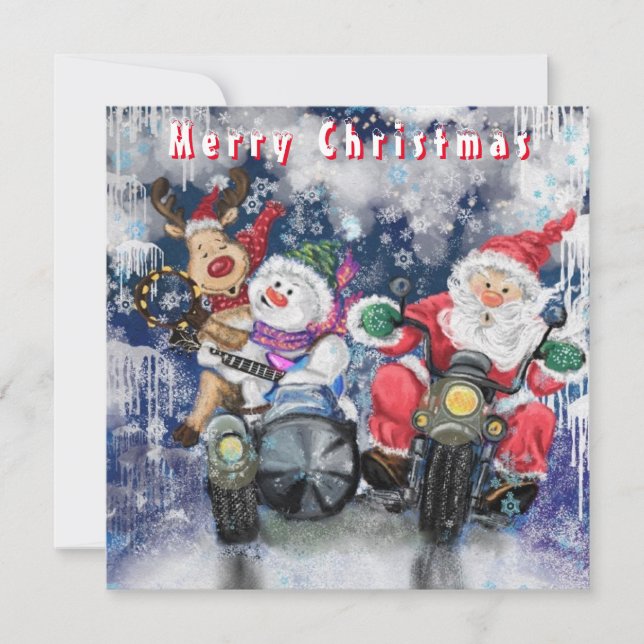 Funny Christmas Card with Happy Friends (Front)