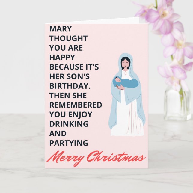 Funny Christmas Card with Quote (Orchid)