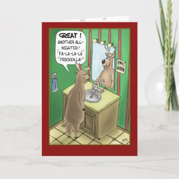Funny Christmas Cards: All-nighter Holiday Card by nopolymon at Zazzle
