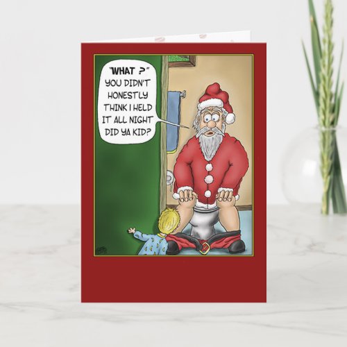 Funny Christmas Cards Bathroom Break Holiday Card
