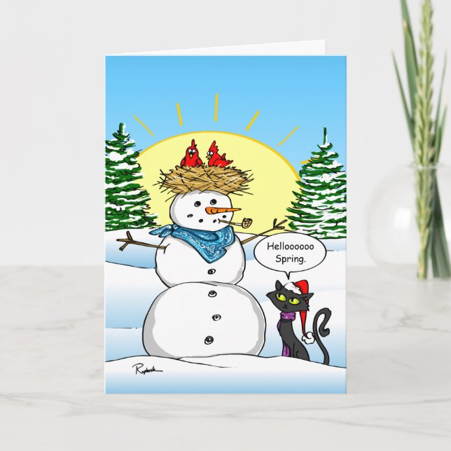 Funny Christmas Cards | Black Cat Holiday Greeting (Front)