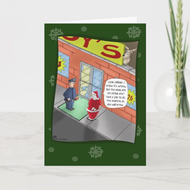 Funny Christmas Cards: Breaking and Entering Holiday Card (Front)