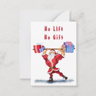 Funny Christmas Cards Fitness Santa with Gifts