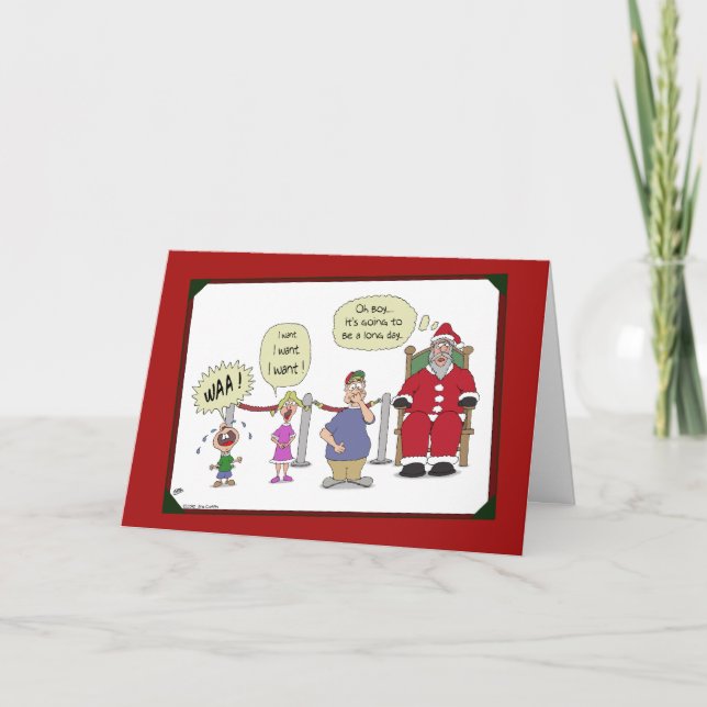 Funny Christmas Cards: Long Day Holiday Card (Front)