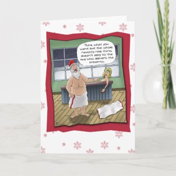 Funny Christmas Cards: Naughty And Nice Rule Holiday Card by humorzonecards at Zazzle