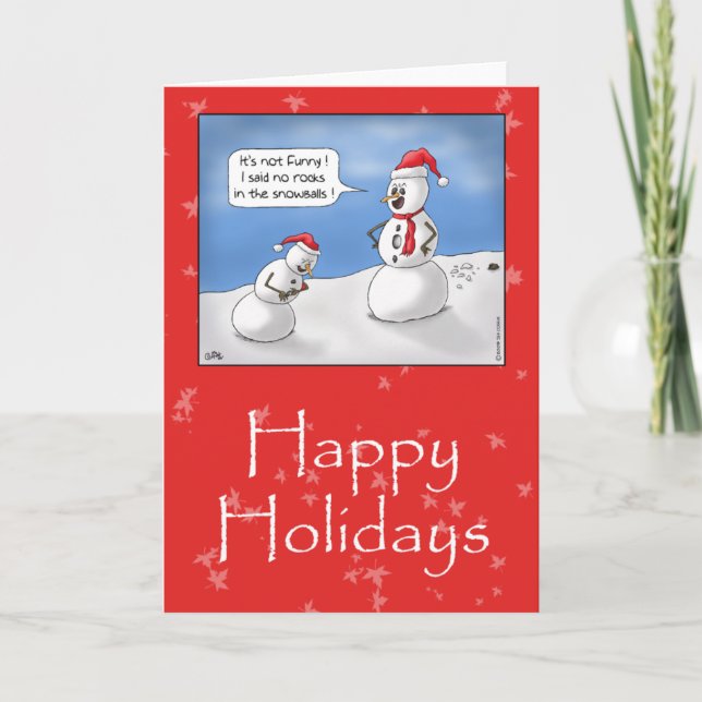 Funny Christmas Cards: No Rocks! Holiday Card (Front)
