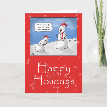 Funny Christmas Cards: No Rocks! Holiday Card