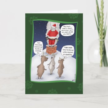 Funny Christmas Cards: Put The Fire Out Holiday Card by humorzonecards at Zazzle