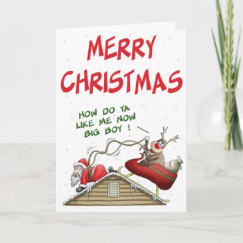 Funny Christmas Cards: Roll Back Holiday Card by humorzonecards at Zazzle