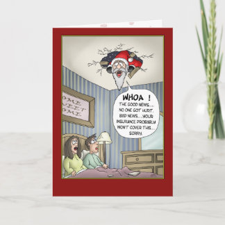 Funny Christmas Cards: Rough Landing Holiday Card