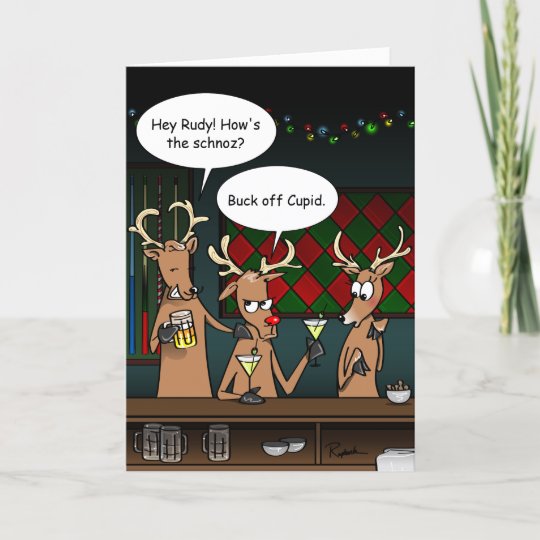 Funny Christmas Cards Rudolf Holiday Greeting 