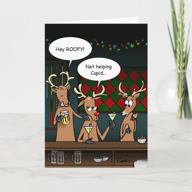 Funny Christmas Cards | Rudolph Holiday Greeting (Front)