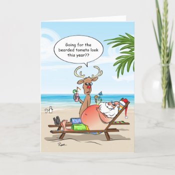 Funny Christmas Cards | Santa Holiday Warm Wishes by Raphaela_Wilson at Zazzle