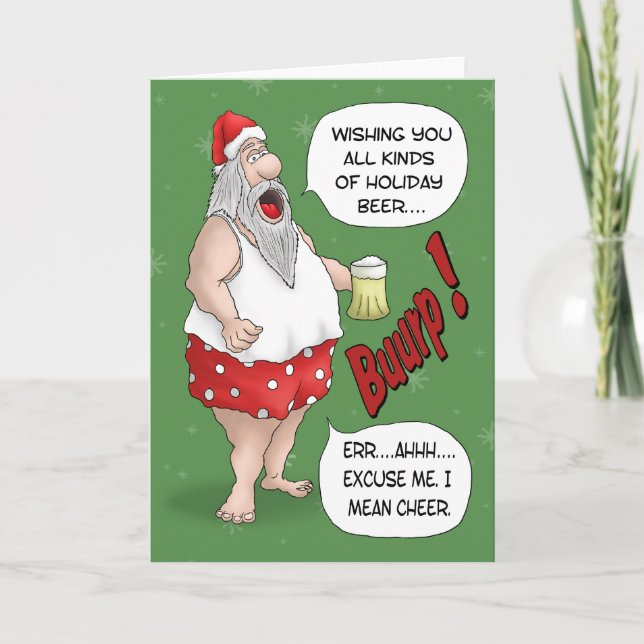 Funny Christmas Cards: Santa Relaxed Holiday Card (Front)