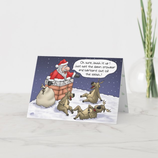 Funny Christmas Cards: Stuck Holiday Invitation