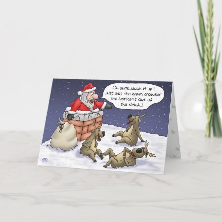Funny Christmas Cards: Stuck Holiday Card