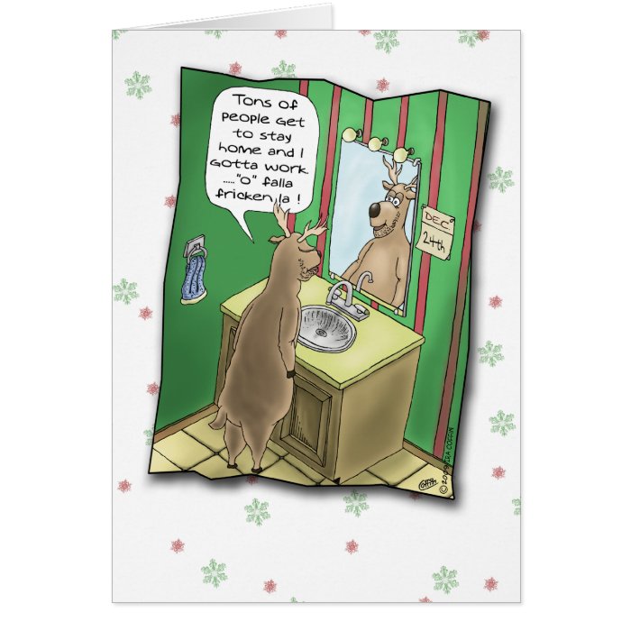 Funny Christmas Cards Working Christmas Eve