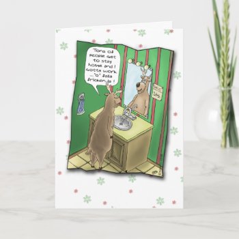 Funny Christmas Cards: Working Christmas Eve Holiday Card by humorzonecards at Zazzle