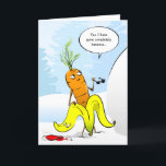 Funny Christmas Carrot Gone Bananas Holiday Card<br><div class="desc">Searching for funny Christmas card ideas for friends and family? Here's a hilarious, unique holiday card design featuring original art by Raphaela Wilson. This fun illustration shows a cartoon carrot slipping into a banana peel saying: "Yes, I have gone completely bananas." The inside of the card reveals the full scene...</div>