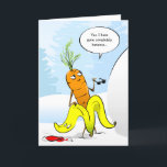 Funny Christmas Carrot Gone Bananas Holiday Card<br><div class="desc">Searching for funny Christmas card ideas for friends and family? Here's a hilarious, unique holiday card design featuring original art by Raphaela Wilson. This fun illustration shows a cartoon carrot slipping into a banana peel saying: "Yes, I have gone completely bananas." The inside of the card reveals the full scene...</div>