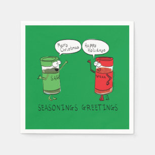 Funny Christmas Cartoon Cooking Spices Napkins