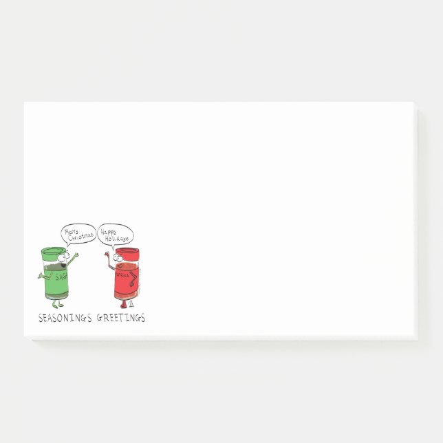 Funny Christmas Cartoon Cooking Spices Post-it Notes (Front)