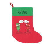 Funny Christmas Cartoon Cooking Spices Large Christmas Stocking, Zazzle