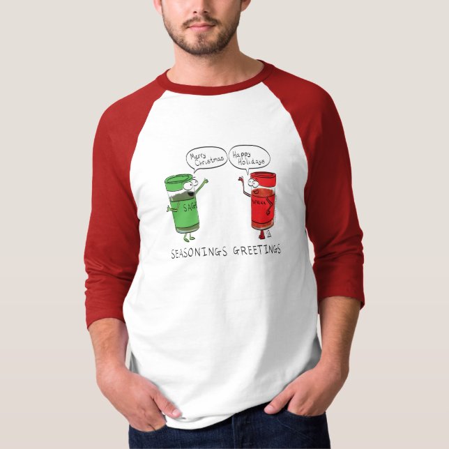 Funny Christmas Cartoon Cooking Spices T-Shirt (Front)