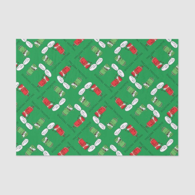 Funny Christmas Cartoon Cooking Spices Tissue Paper (Front)