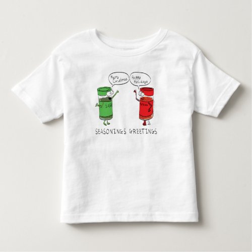 Funny Christmas Cartoon Cooking Spices Toddler T_shirt