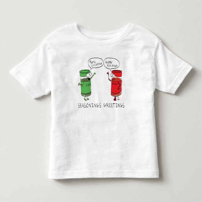 Funny Christmas Cartoon Cooking Spices Toddler T-shirt (Front)
