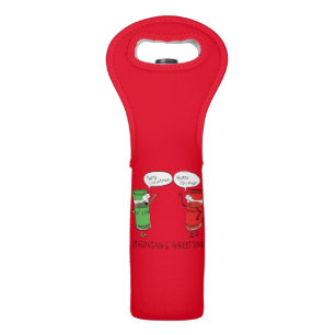 Funny Christmas Cartoon Cooking Spices Wine Bag
