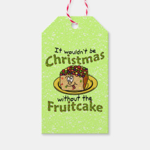 Funny Christmas Cartoon Fruitcake Crazy Face Gift Tags
