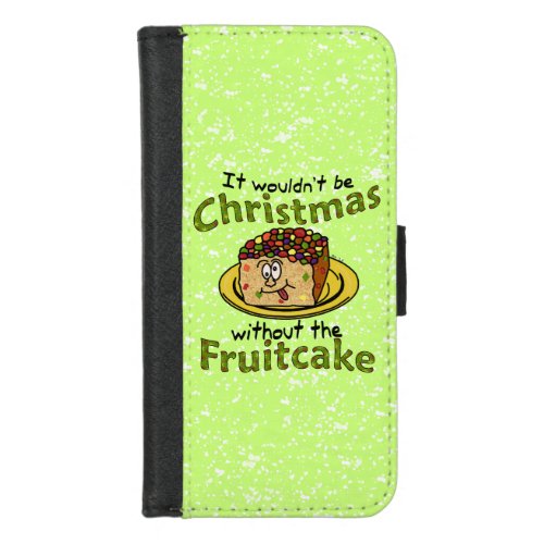 Funny Christmas Cartoon Fruitcake iPhone 87 Wallet Case