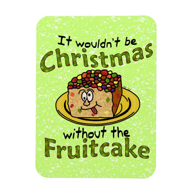 Funny Christmas Cartoon Fruitcake Magnet (Vertical)