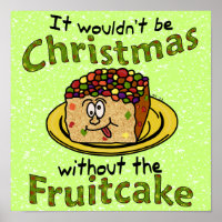 Funny Christmas Cartoon Fruitcake