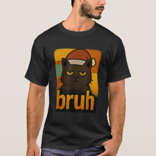 Funny Christmas Cat Bruh Meme Cool T-Shirt