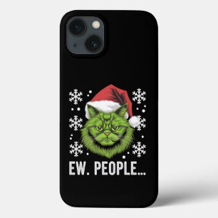 Funny Christmas Cat Ew People Meowy Cat Lovers iPhone 13 Case