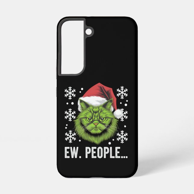 Funny Christmas Cat Ew People Meowy Cat Lovers  Samsung Galaxy Case (Back)