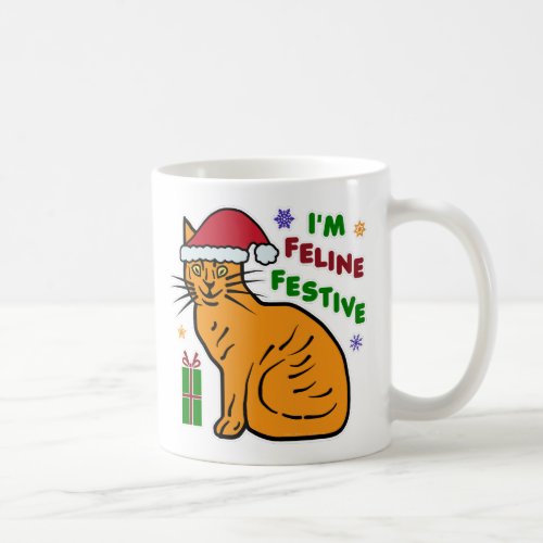 Funny Christmas Cat Feline Festive Holiday Pun Coffee Mug