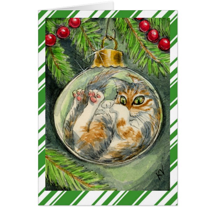 Funny Christmas Cat greeting card