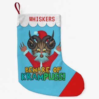 Funny Christmas Cat Humor Krampuss Holidays Pun Small Christmas Stocking