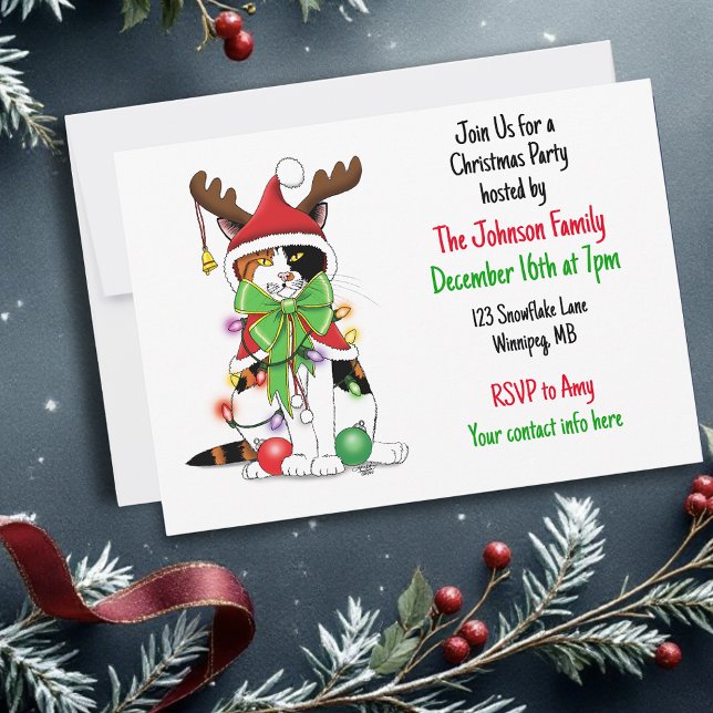 Funny Christmas Cat Invitation (Creator Uploaded)