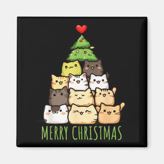 Funny Christmas Cat Love Shirt _ Cute Cat Mom Magnet