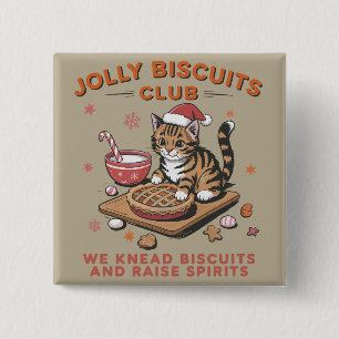 Funny Christmas Cat Lover Jolly Biscuits Club Bake Button