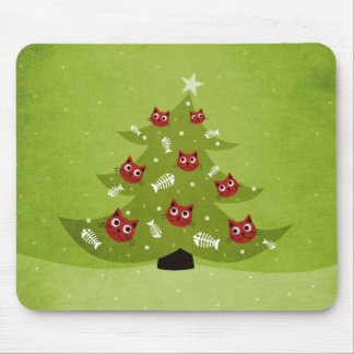 Funny Christmas Cat Lover Mouse Pad
