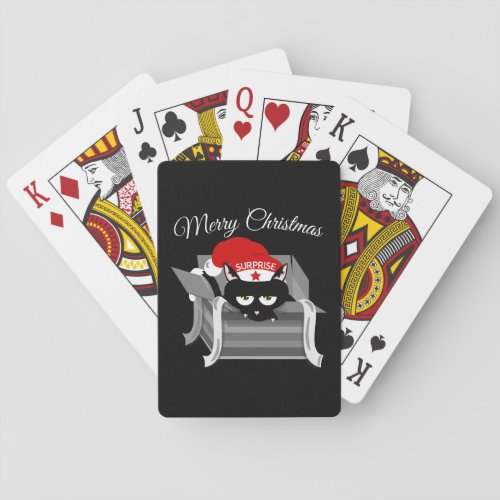 Funny Christmas Cat Playing Cards