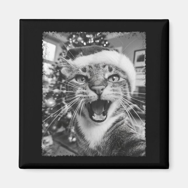 Funny Christmas Cat Selfie  Magnet (Front)