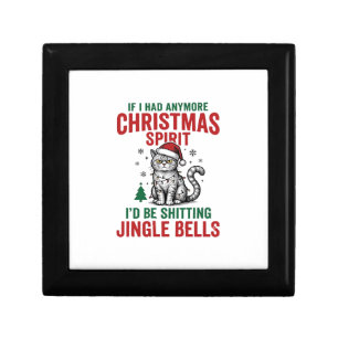 Funny Christmas Cat Spirit Vintage Engraving Desig Gift Box