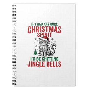 Funny Christmas Cat Spirit Vintage Engraving Desig Notebook